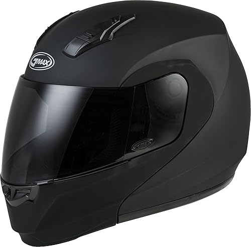 GMAX Casco modular MD-04 (negro mate, mediano) - Aprobado por FMVSS 218
