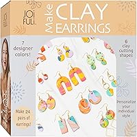 Hapinest JOiFULi 132-Pc Polymer Clay Earring DIY Craft Kit for Teens 12+ - Terrazzo, Marbling, Color Blocking