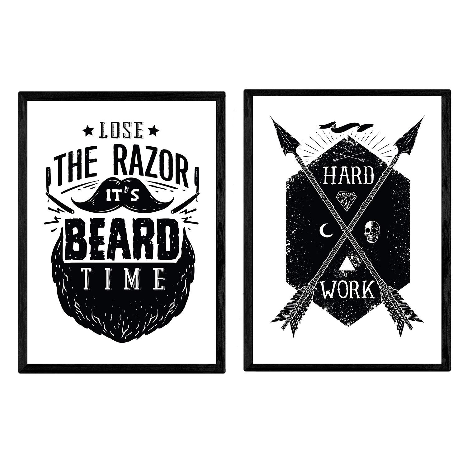 Nacnic Posts Poster black and white. Design decorative sheet. A4 size, Black and White Messages