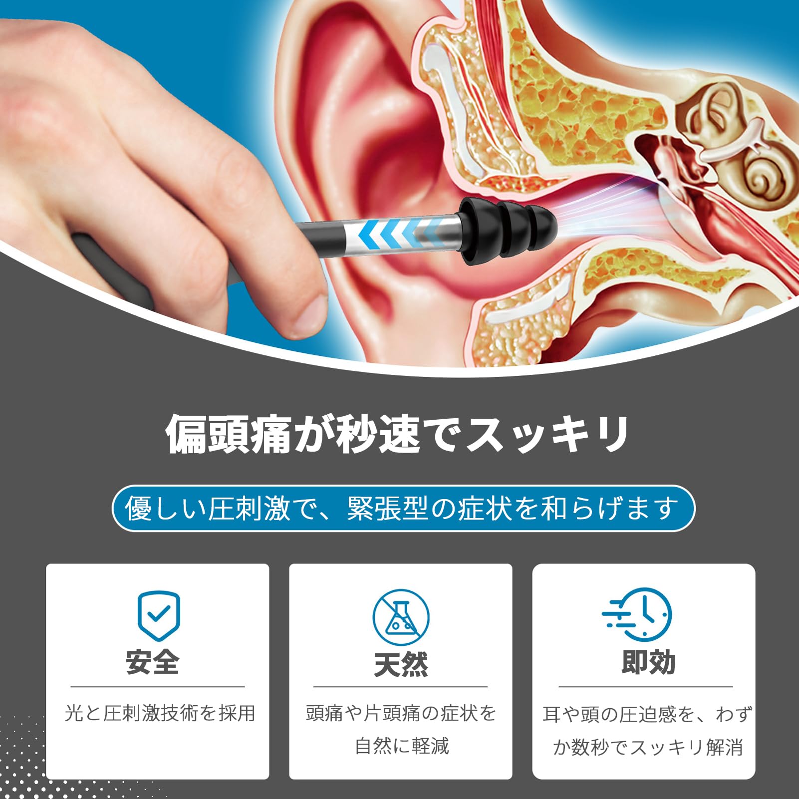 Amazon.co.jp: 耳圧リリーフデバイス 片頭痛緩和及び頭痛製品 イヤー