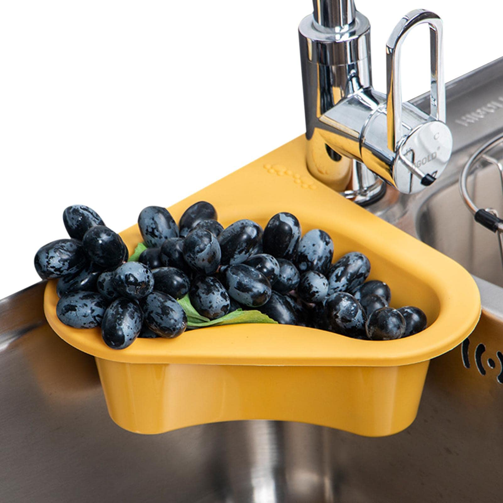 Cestello Filtro Lavello Triangolare Magnetico Con Portaspugna, Raccoglitore Rifiuti Per Cucina, Anti-intasamento, PP Alimentare