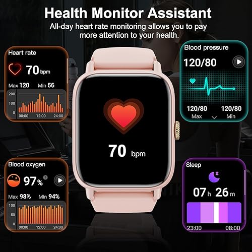 Miniatura 4 de BEYCED Reloj inteligente para hombres y mujeres con llamada Bluetooth, rastreador de actividad y actividad física, monitor de sueño, podómetro,