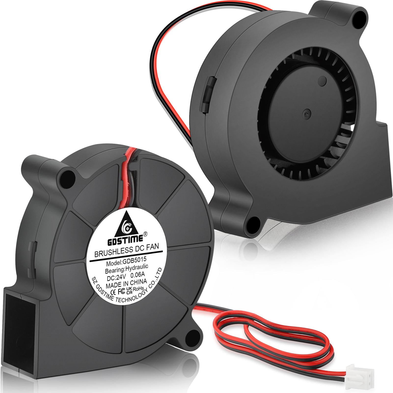 2-Pack 24V 50x15mm Blower Fans for 3D Printers