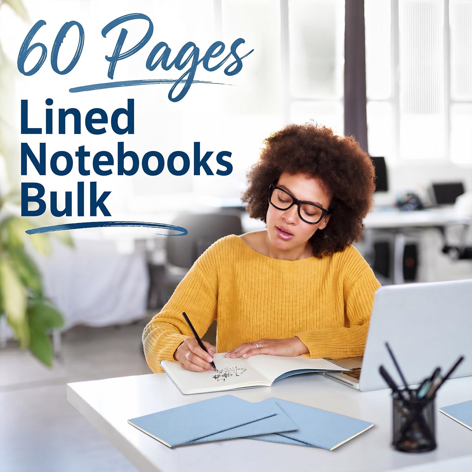 Mimorou 100 cuadernos diarios a granel, cuaderno pequeño A5 de tapa blanda de papel kraft de 5.5 x 8.3 pulgadas, blocs de notas con 60 páginas, 30 hojas para escribir bocetos, suministros de oficina