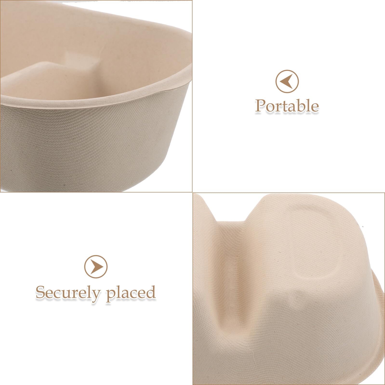 HEMOTON 50 Pièces Gamelles Jetables pour Chiots Bol Double Compartiment pour Nourriture et Eau pour Cage et Caisse Bols Pratiques pour Chien Déplacement
