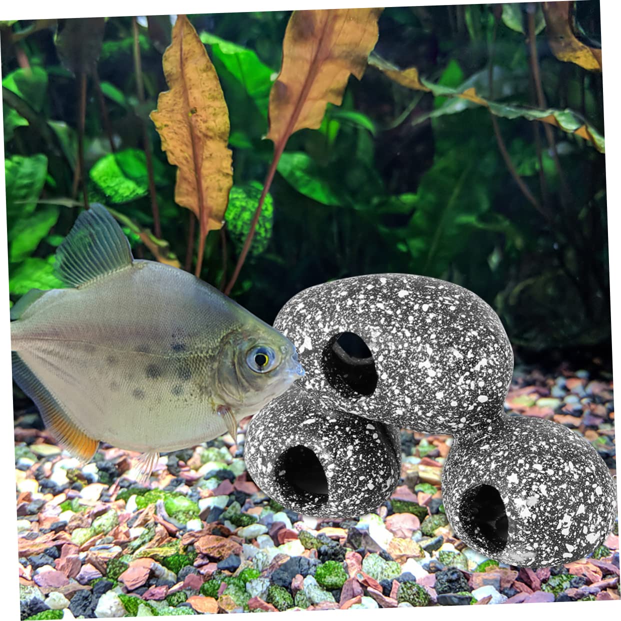 YARNOW 3 Pièces Cichlid Tank Aménagement Paysager Reptile Hideaway Fish Hideout Pond À L'Intérieur De L'Aquarium Gravier Affiche Poisson Lampe Air Aquarium Stand Cave Tortue