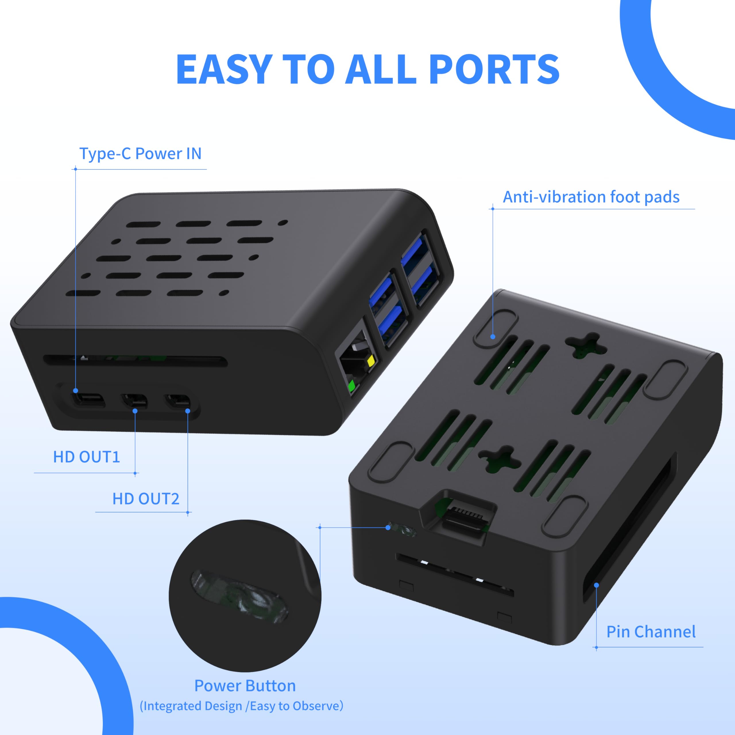 TRASKIT Kit di base per Raspberry Pi 5 4 GB di RAM, alimentatore PD da 27 W, custodia PI5, dispositivo di raffreddamento attivo e scheda singola Pi 5 da 4 GB inclusa