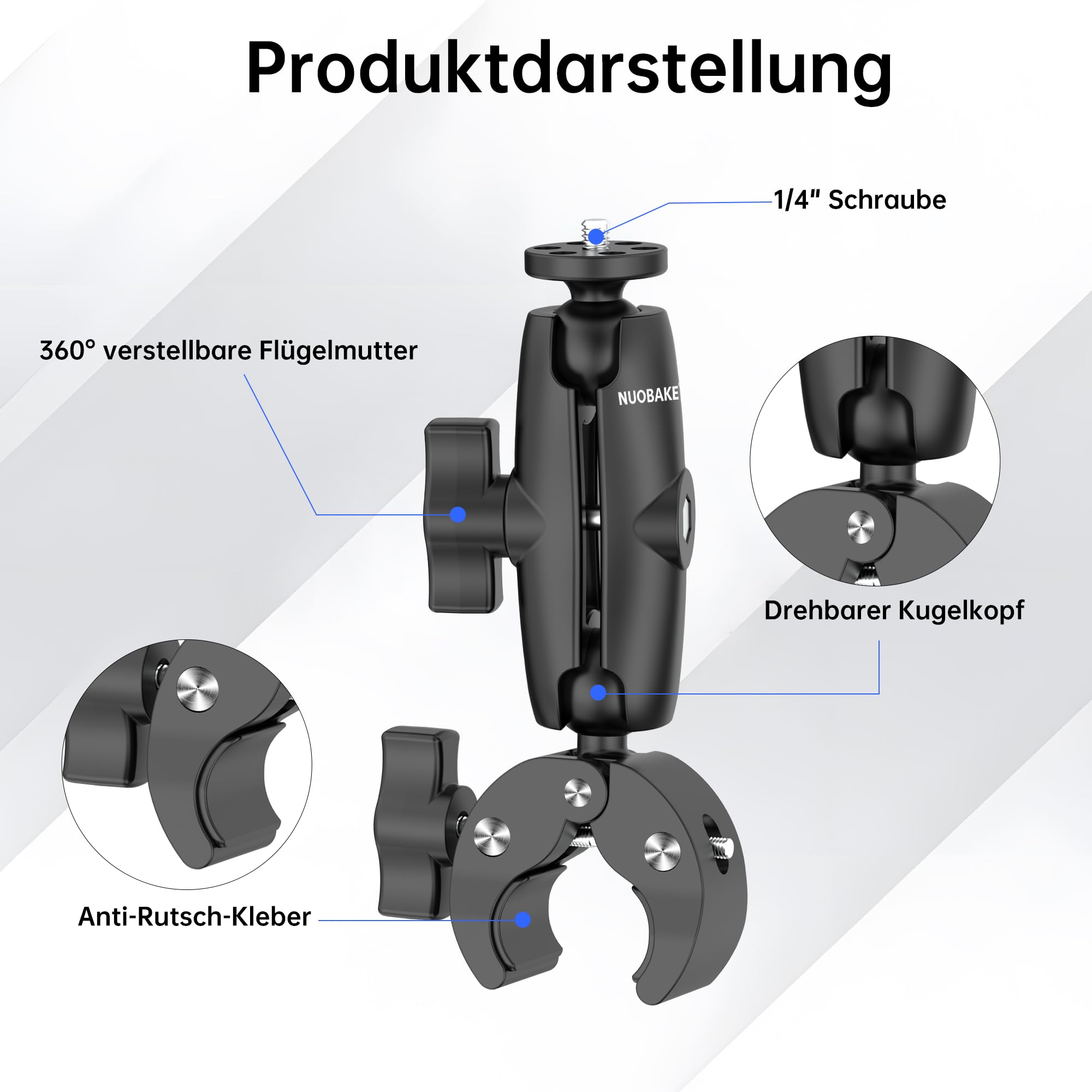 42 in 1 Motorrad-Halterungsset, Action-Kamera-Zubehör | Kompatibel mit Insta360 X5/X4/X3/X2/X/ONE R/RS/GO 3/GO2, Kompatibel mit GoPro Hero 13/12/11/10/9/8