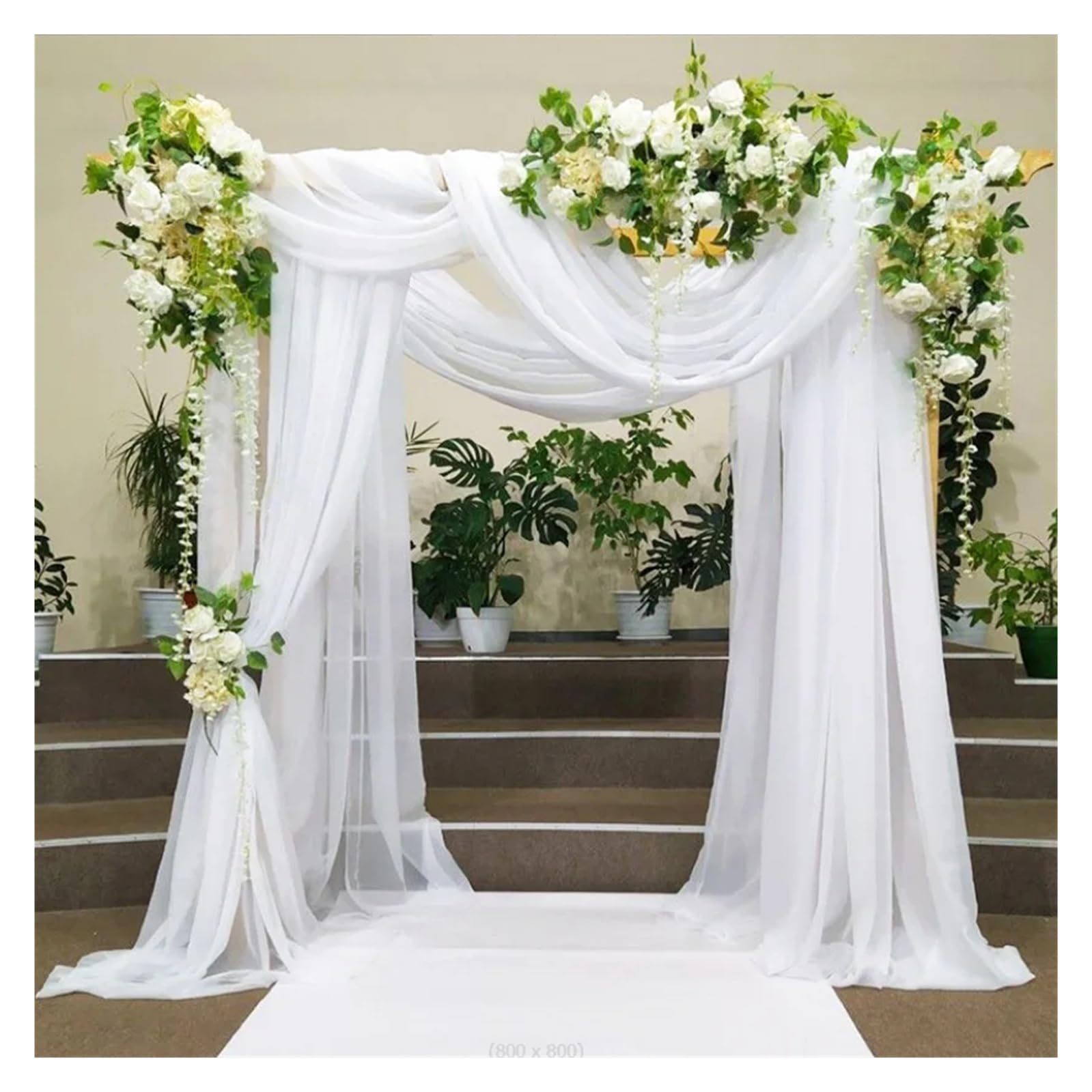 Tissu de drapage haut de gamme en tulle transparent blanc pour grand plafond