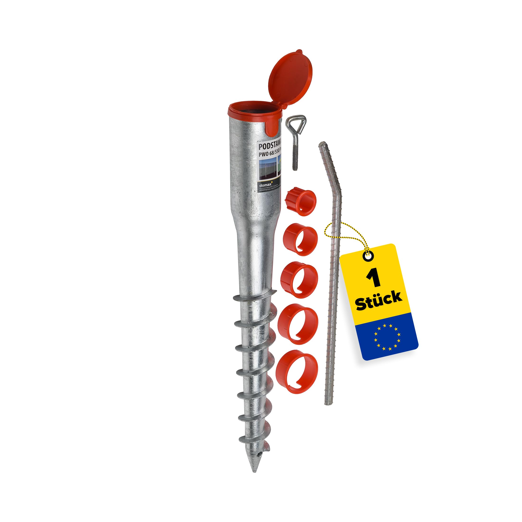 GRUNDLINE - Post support round diameter 26 to 60 mm - ground anchor for screwing in - screw base - screw-in ground sleeves - support base - ground anchor - ground spike - ground sleeve parasol