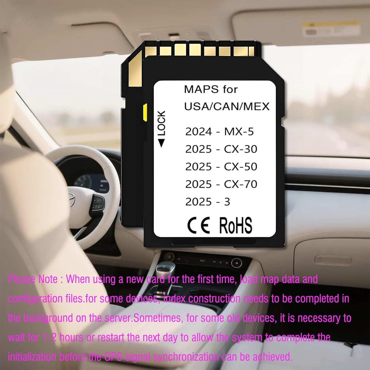 2025 2026 Latest Navigation sd Card Memory Compatible with Mazda 2024-2026-MX-5, 2025 2026 CX-30, 2025 2026 CX-50,2025 2026 CX-50 Hybrid,2025 2026 CX-70, 2025 2026-Maz*da 3 (Ceypec-04)