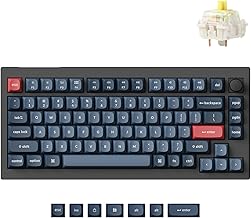 V1 Max 75% RGB Custom Mechanical Keyboard, 2.4Ghz/Bluetooth 5.1/Wired QMK/VIA Programmable Macro, Hot-Swappable Gateron Jupiter Banana Switch Gasket Mount for Mac Windows