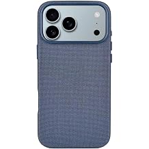 for iPhone 17 Pro Max Case, Shockproof Woven Fabric, Raised Camera Edge, Anti-Slip, Compatible with MagSafe, Woven Shockproof Case, Navy Blue