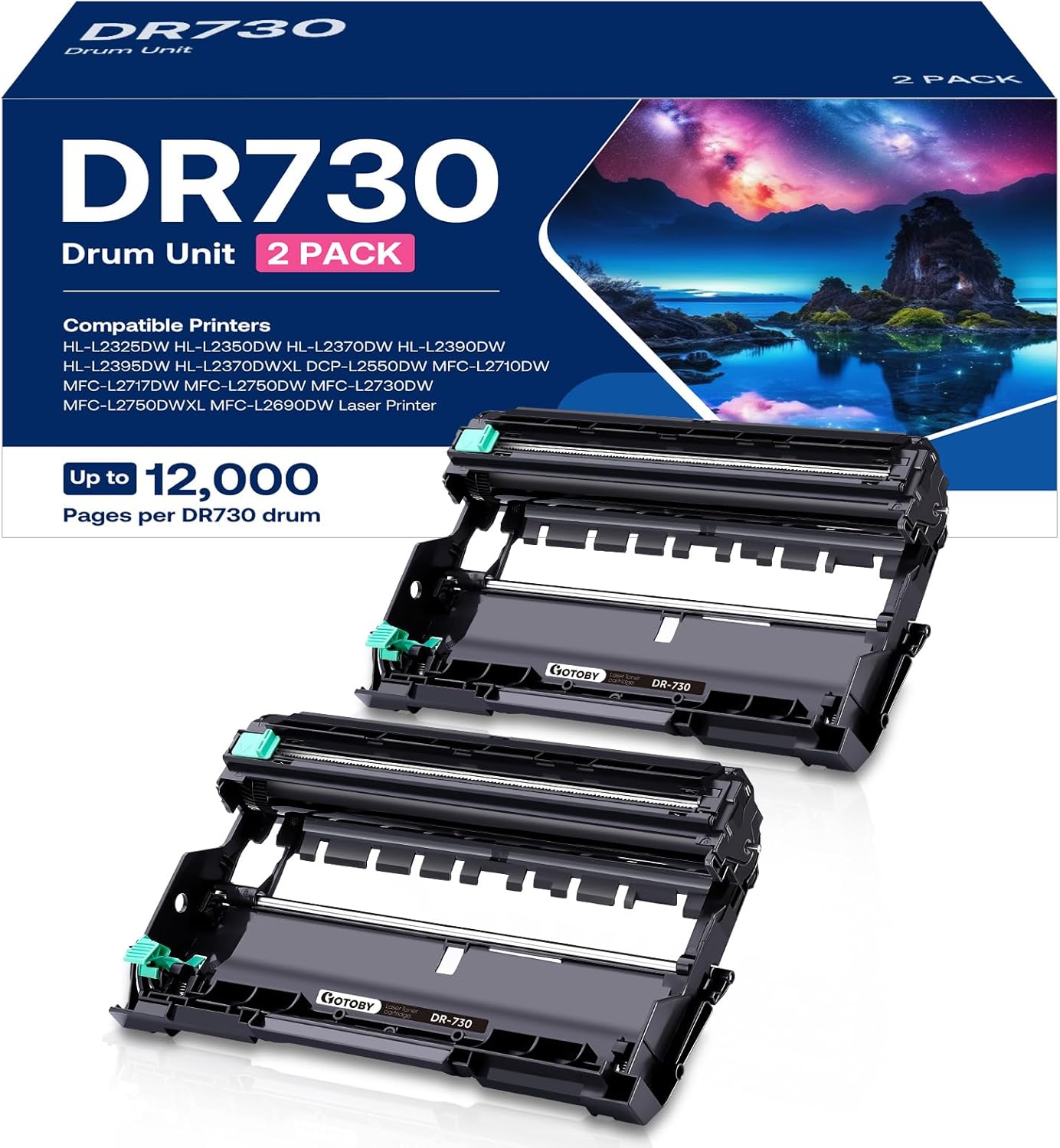 DR730 Drum Unit Replacement for Brother DR-730 DR730 DR 730 Compatible with HL-L2395DW HL-L2370DW HL-L2350DW HL-L2390DW MFC-L2710DW MFC-L2750DW DCP-L2550DW Printer(2 Drum, NOT Toner)