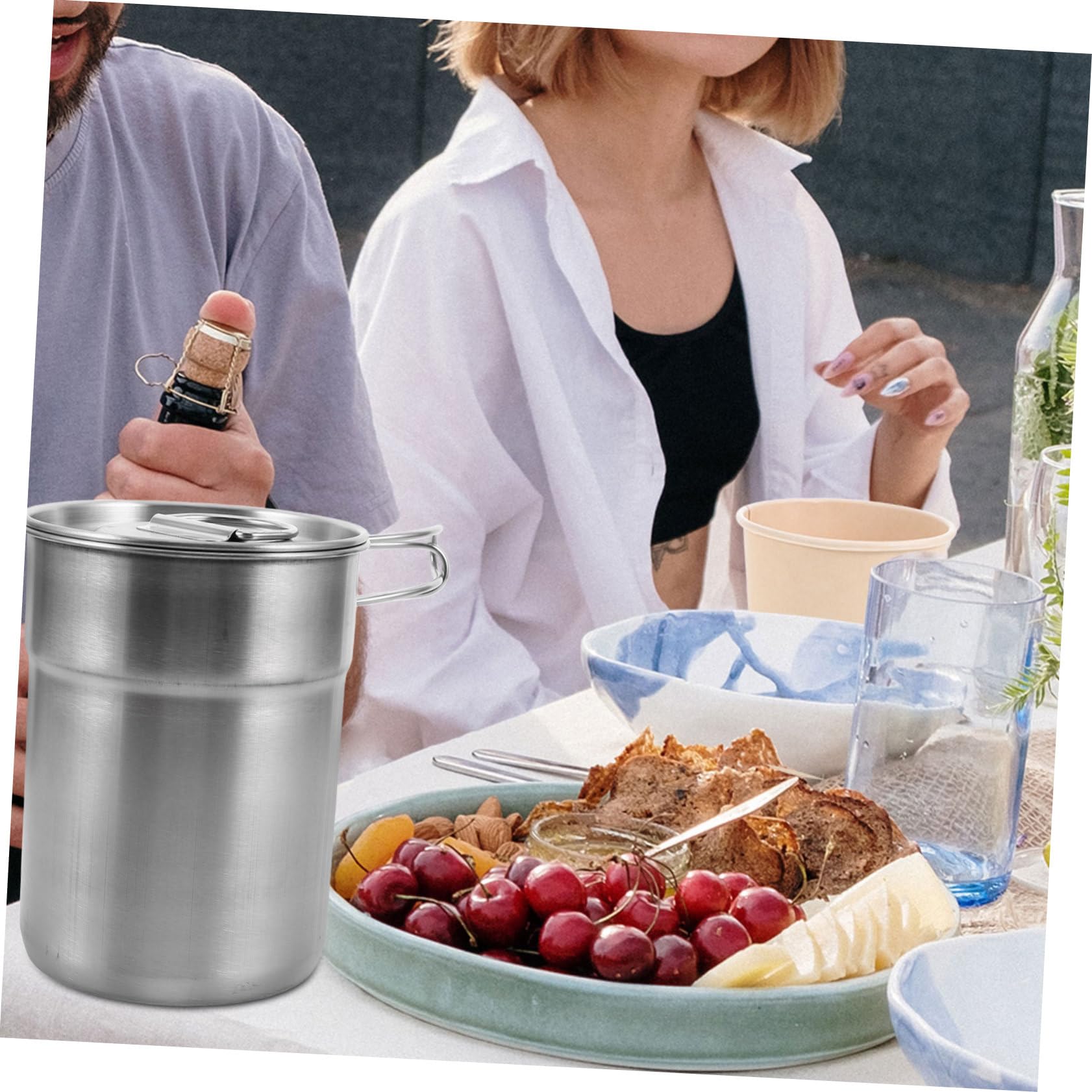 Yardwe 2 Stück Faltbecher mit Griffen Teiliges Set für Camping und Outdoor Aktivitäten Leicht und Stapelbar für und Wanderungen Gefertigt