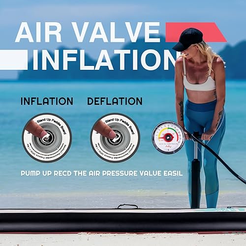 Vista 103 de FunWater Inflatable Stand Up Paddle Board with Premium SUP Paddleboard Accessories, Anti-Slip EVA Deck, 11'/10'6'' Paddle Boards for Adults & Youth