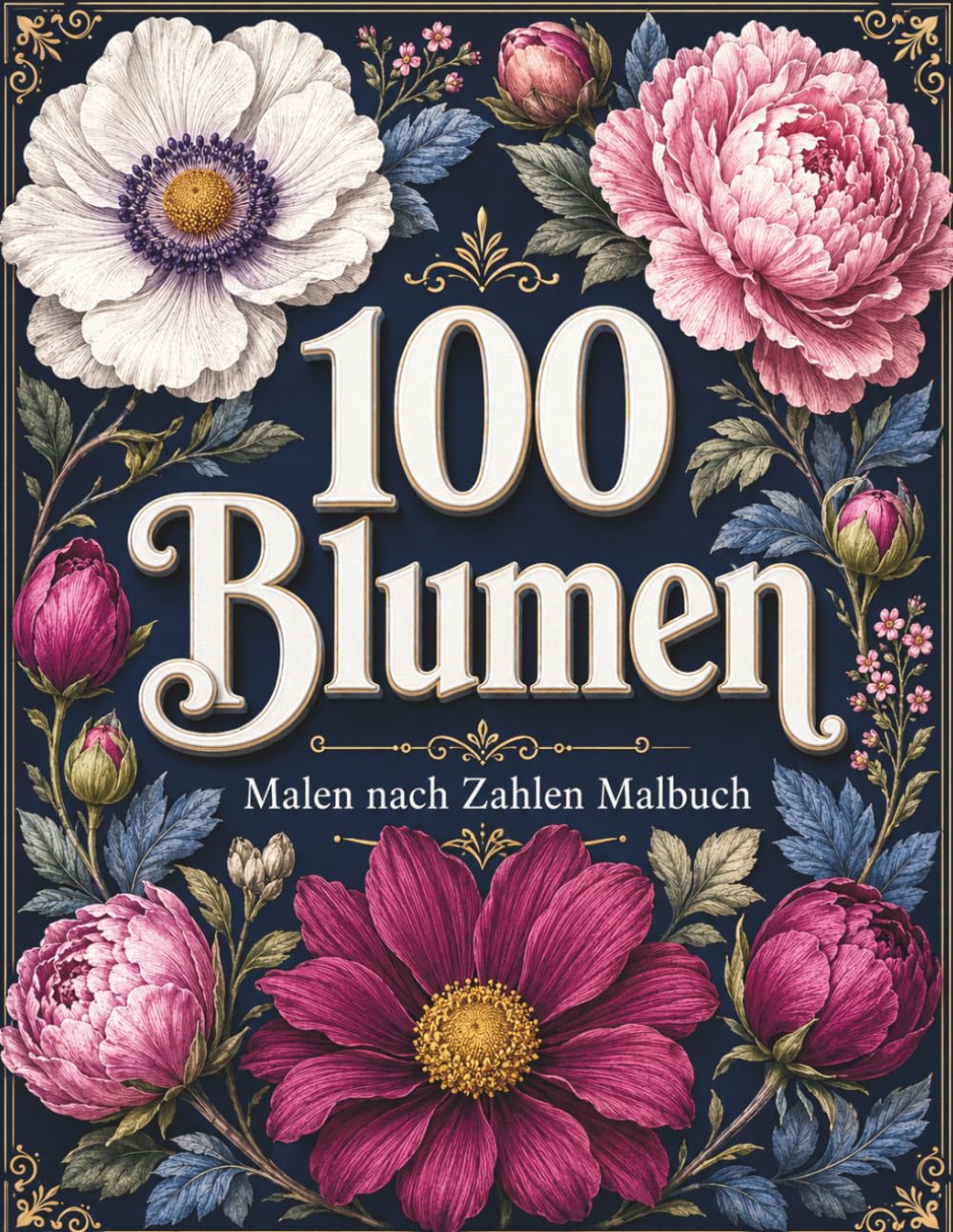 Blumen Malen nach Zahlen Malbuch: Florale Auszeit mit einfachen Motiven für Erwachsene und Senioren