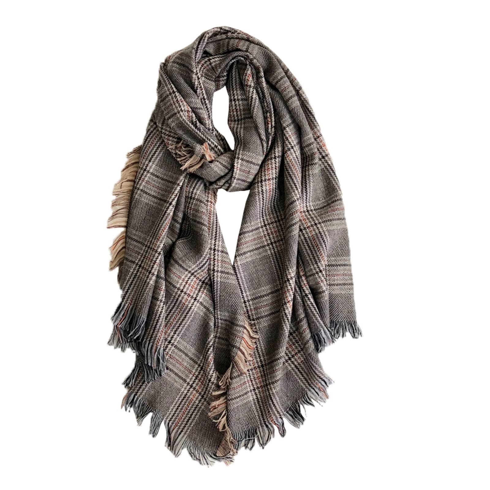 Sciarpa da donna Sciarpa scozzese classica Sciarpa in lana calda ispessita autunno e inverno da donna Sciarpa scialle versatile alla moda a doppio scopo Sciarpe calde invernali
