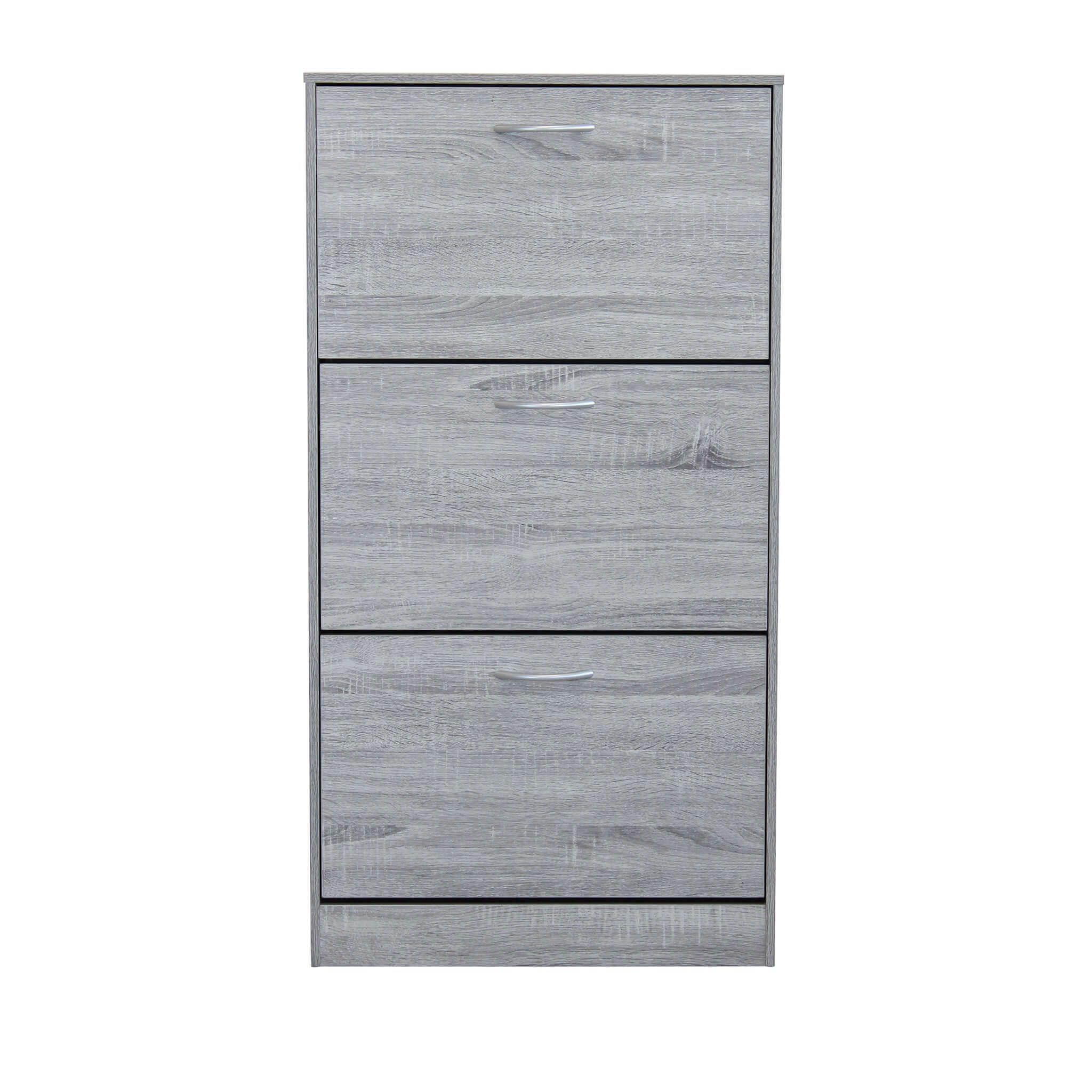 MilaniHome.it - Scarpiera Con 3 Ante In Legno Di Design Porta Scarpe Di Alta Qualità, Cm 60x24x115 H Colore: Grigio chiaro