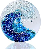 Vista 7 de EUSTUMA Figura de flor de vidrio soplado a mano, pisapapeles de vidrio para regalo de cumpleaños