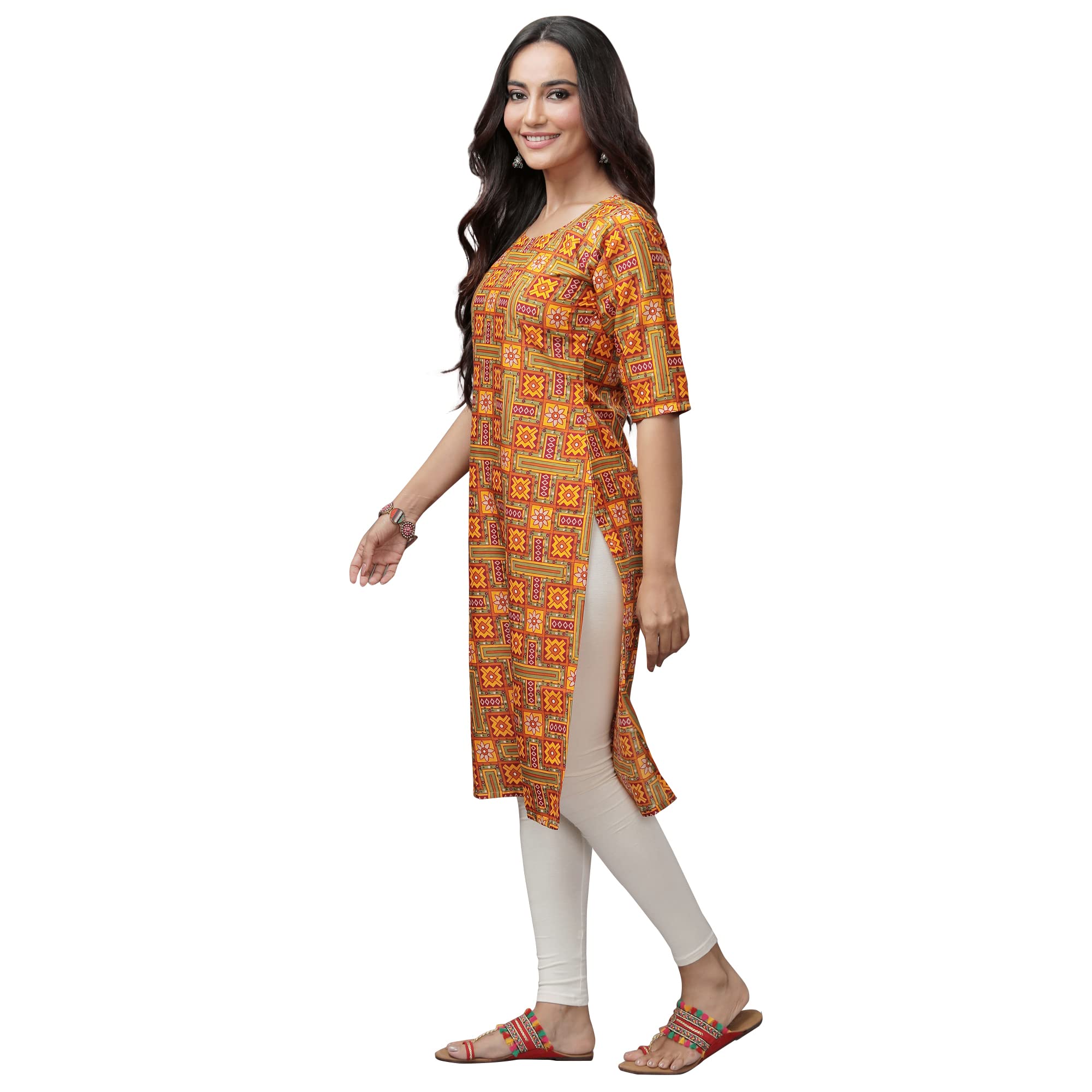 Pinkmint Women's Digital Printed Straight Kurta[Surbhi-530333-L]