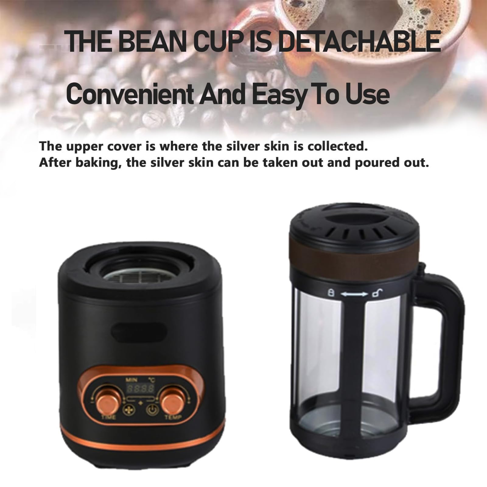 Tostador De Café Eléctrico Profesional, Tostadora De Granos De Café con Temporizador De 30 Minutos, Capacidad De 300 G, Aire Frío/Caliente Y Ajuste De Velocidad del Viento, para Cafetería