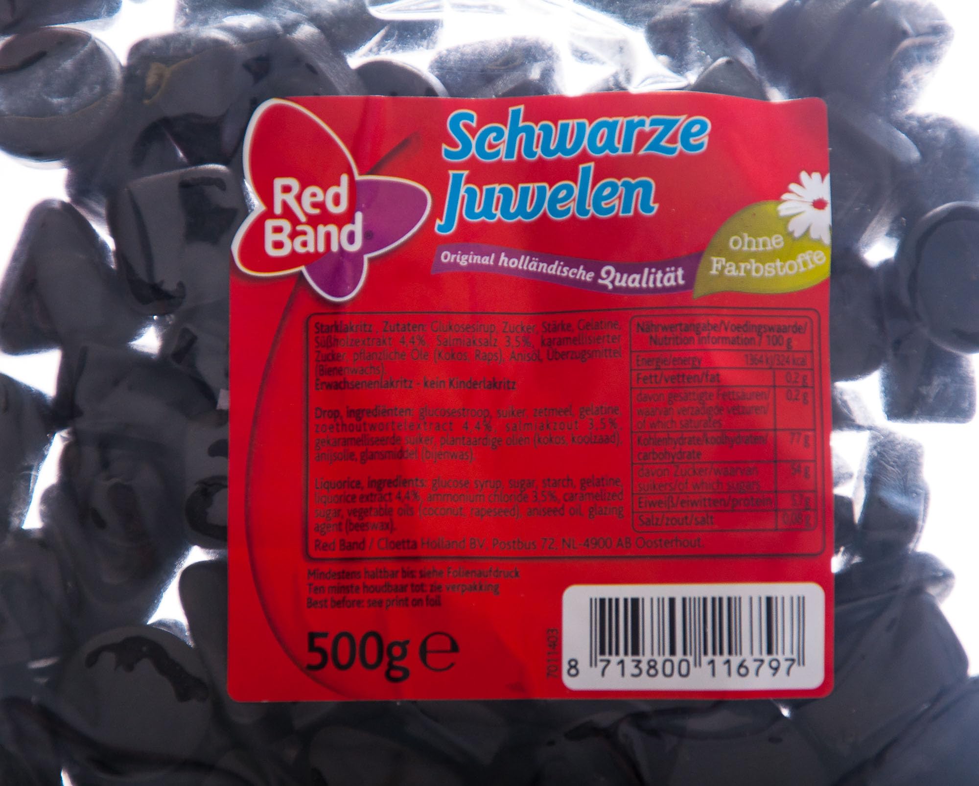 De colour rojo de la cinta de la - negro de joyas - 500 G