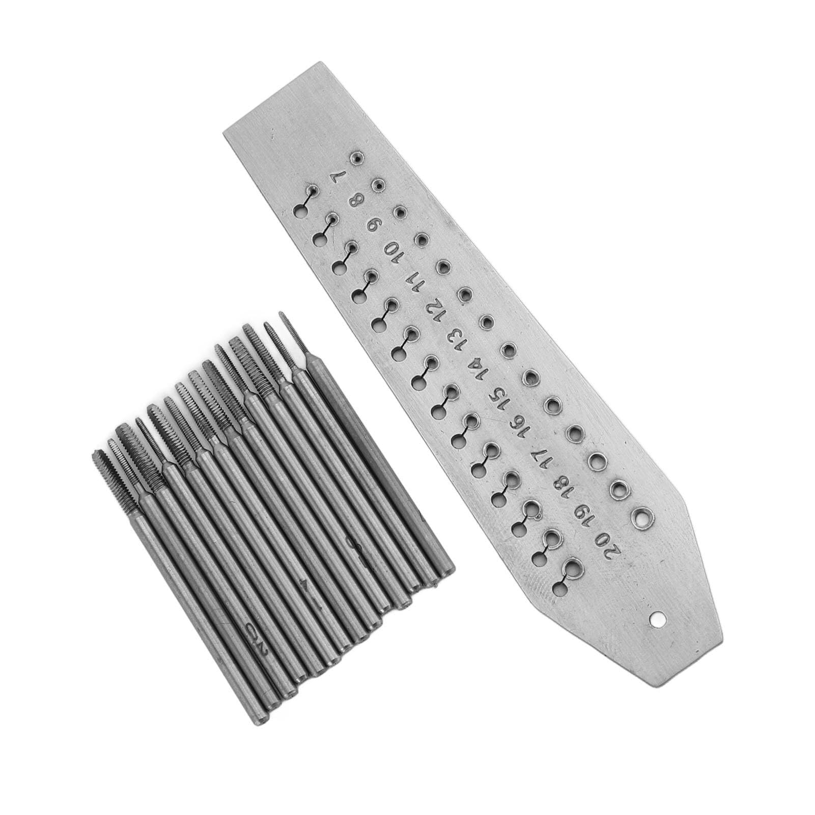 kit riparazione orologi Set Di Maschi E Filiere In Miniatura Da 14 Pezzi Per La Creazione Gioielli Riparazione Orologi, 0,7 Mm - 2, Struttura In Metallo Premium attrezzi orologiaio