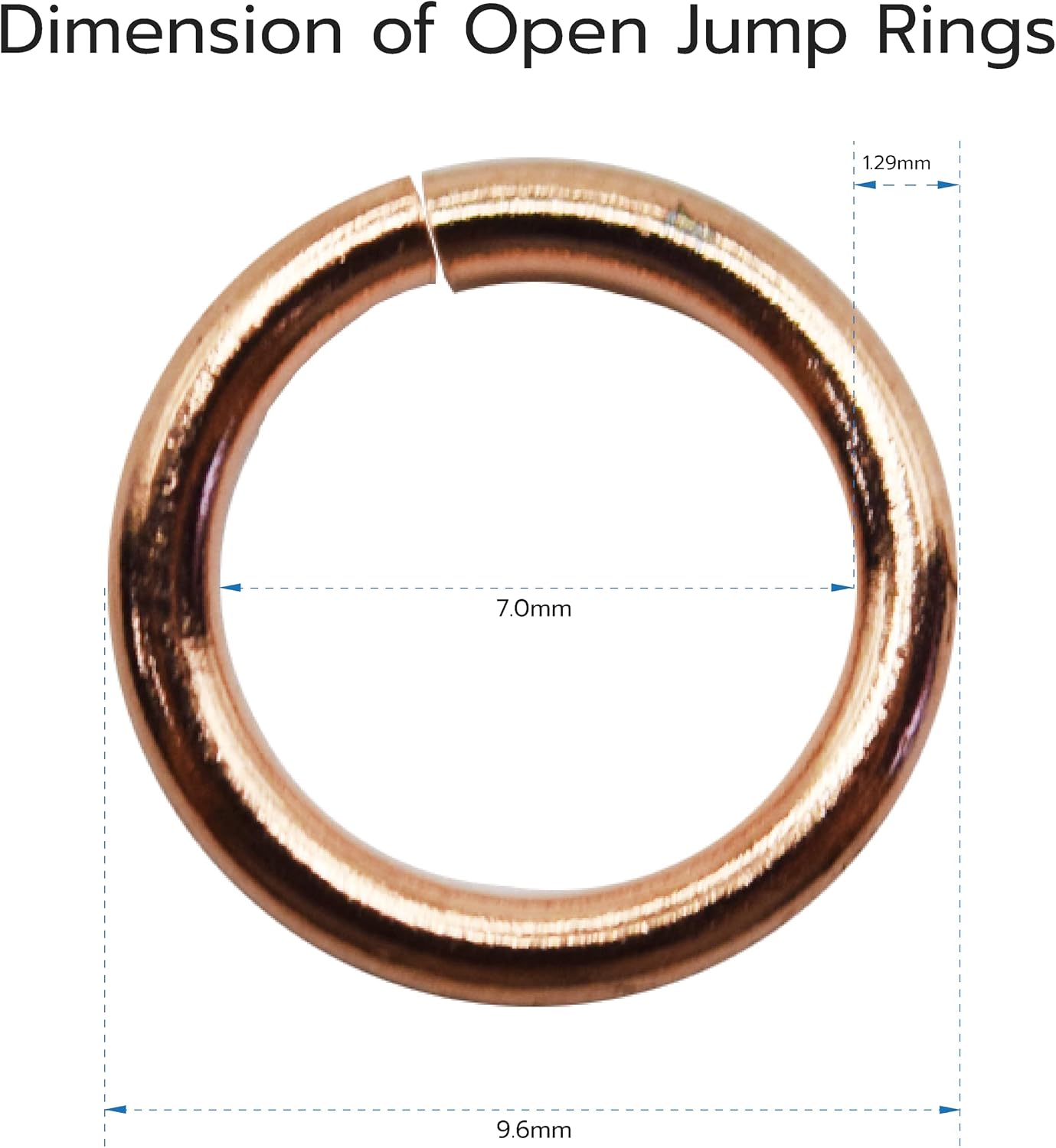 999 Pure Copper Open Jump Rings 16 Gauge 50 pcs by Filofly (9.6mm OD/7mm ID)