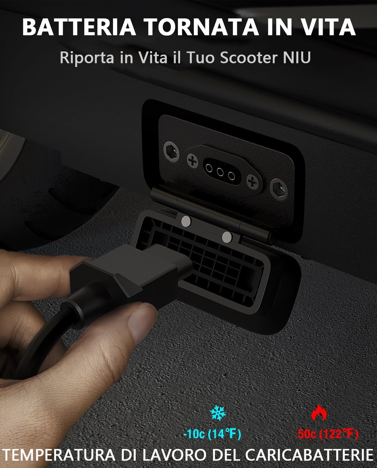 VOLOHAS 53,5V 2A Caricabatterie per NIU KQi3/KQi3 Pro/KQi3 Max/KQi2/KQi2 Pro/KQi 1/KQi 1 Pro/KQi Air/KQi Air X/KQi 300X/KQi 300P Monopattino Elettrico Caricabatterie Rapido Universale per Scooter NIU