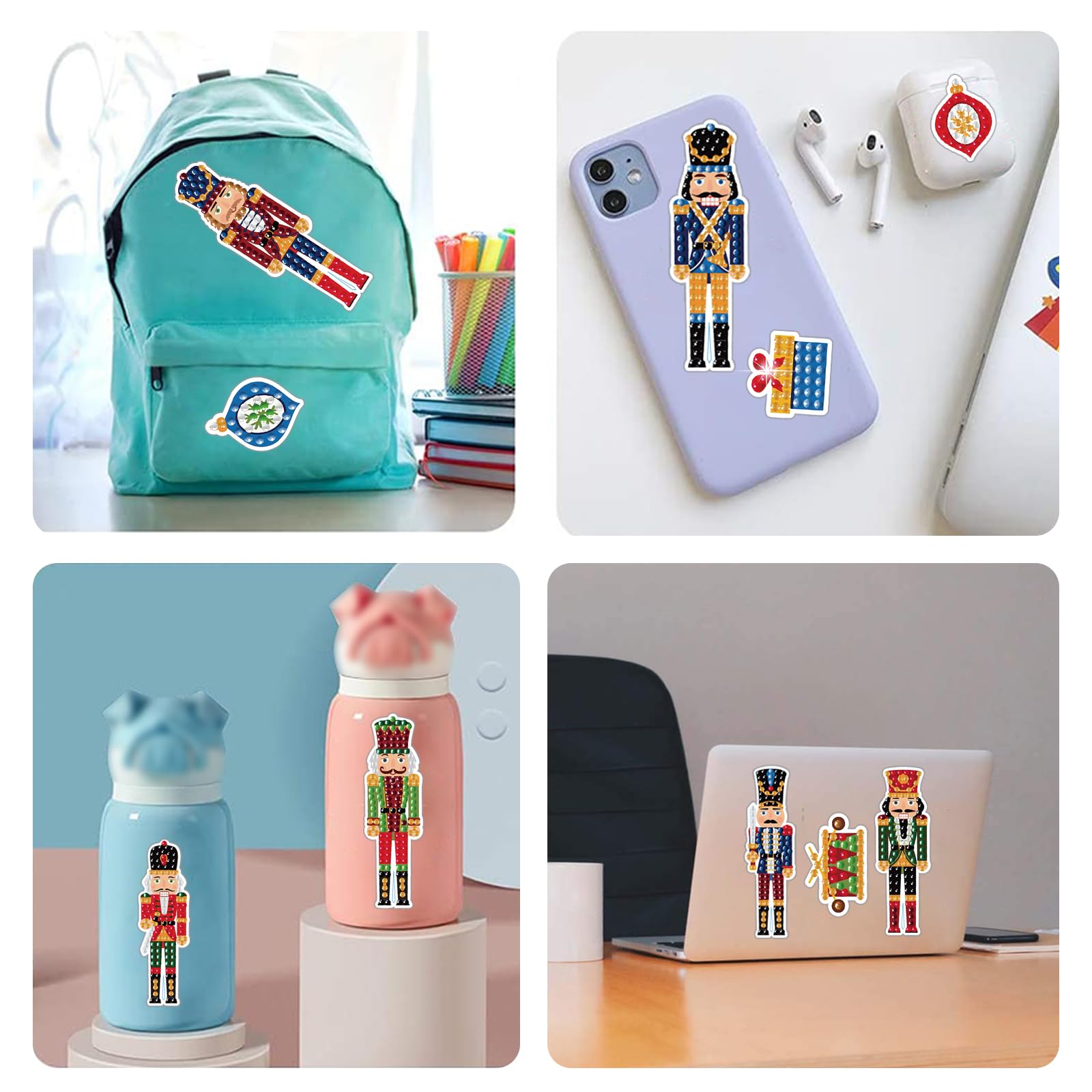 Kit 48 Adesivi Natalizi Con Diamanti Per Bambini | Pittura 5D Fai Da Te, Regalo Creativo 4-10 Anni