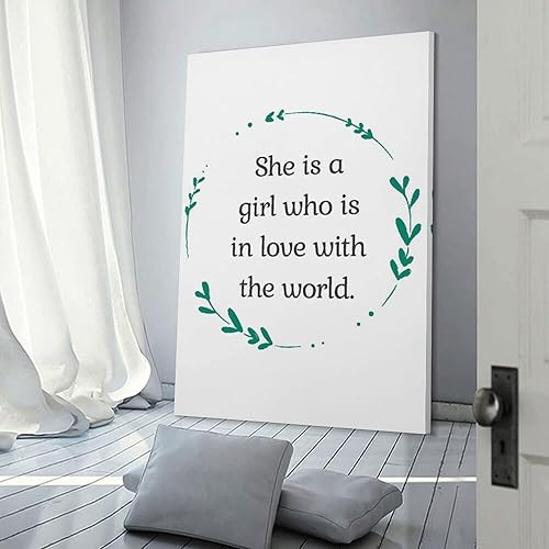 Miniatura 3 de ALKoy Sie Ist Ein Mädchen, Das in Der Liebe Mit Der Welt Ist, Galerie Wand-Dekor, Wand-Kunstdruck, Scandi Poster for Room Aesthetics Canvas Wall Art
