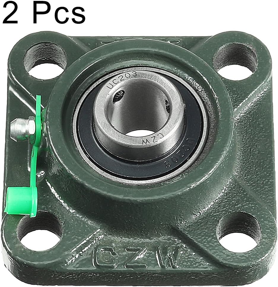 2pcs Pillow Transmission Parts Block Bearing UCF203 17mm Mounted Bear Square Flange Model:86as364qo495
