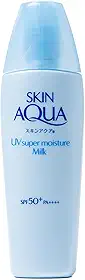 SKIN AQUA® Super Moisture Milk 40g - Protetor Solar Facial sem cor FPS50 com Ácido Hialurônico e Textura Leve