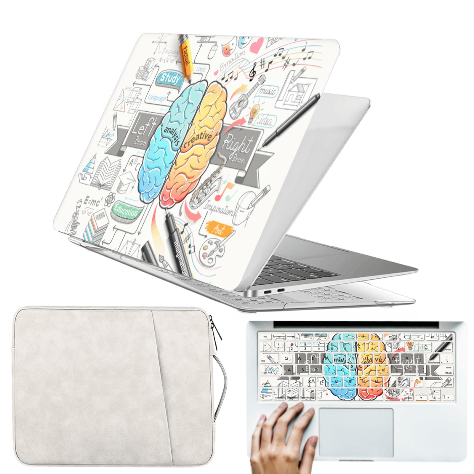 Funda MacBook Pro 14 M5 M4 M3 carcasa dura con bolsa y protector de teclado Einstein 8