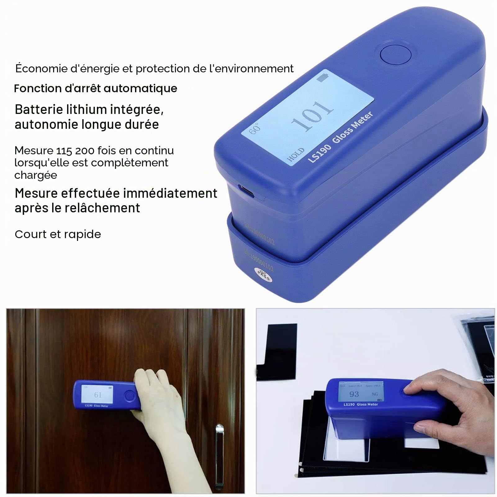 Compteur de Brillance Compteur de Brillance Portable Compteur de Brillance à Cristaux Liquides Numérique Adapté à L'inspection par Lots