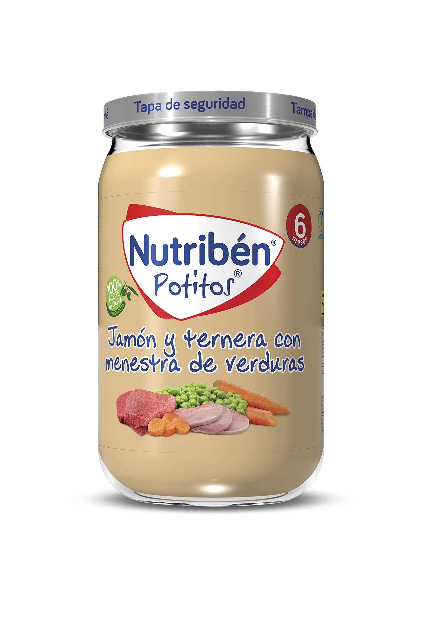 Nutribén Potitos Jamón Ternera Verduras 6 Meses Pack 6 x 235gr