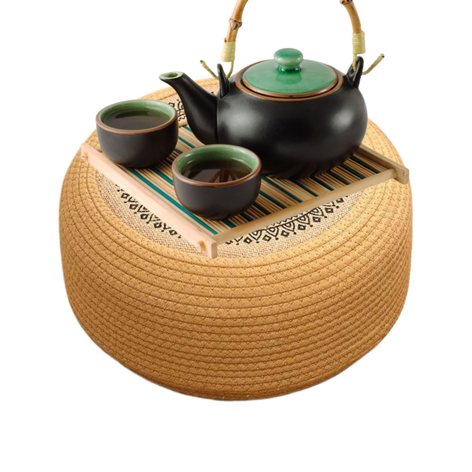Genérico Cuscino da pavimento | 40 cm fatto a mano in paglia, traspirante, spesso cuscino per meditazione, riposo o seduta in casa, ufficio, camera da o aula decorativo | cuscino per meditazione, riposo o seduta in casa, ufficio, camera da o aula decorati