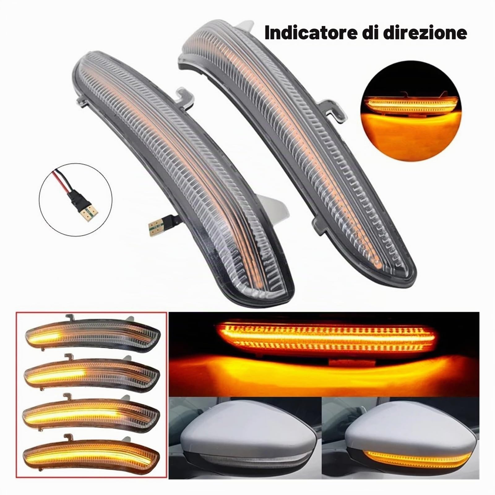 Indicatore Direzione Per Citroen Per C3 Per C4 2PCS Luci Di Direzione Dinamiche A LED Per Specchietti Laterali Indicatori Di Direzione Sequenziali Fanale Fanalino Freccia