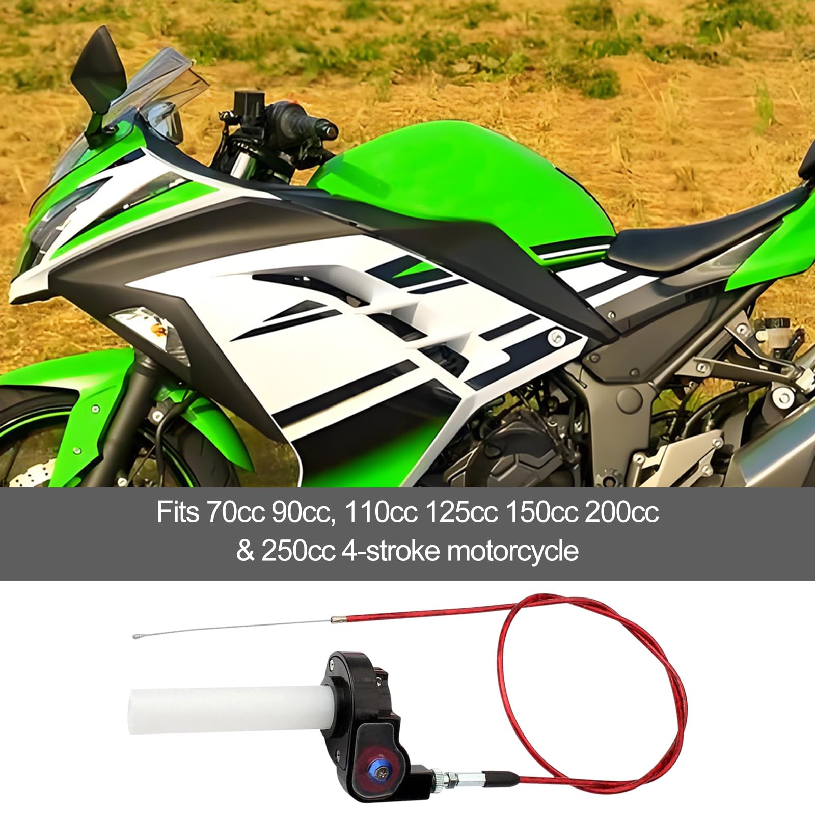 Cavo E Maniglia Dell'acceleratore A Rotazione, Maniglia Con Cavo, Cavo per Manubrio Da 7/8",Cavo Dell'acceleratore A Rotazione Rapida, Per Atv Da Cross E Pocket Bike Da 50-200CC