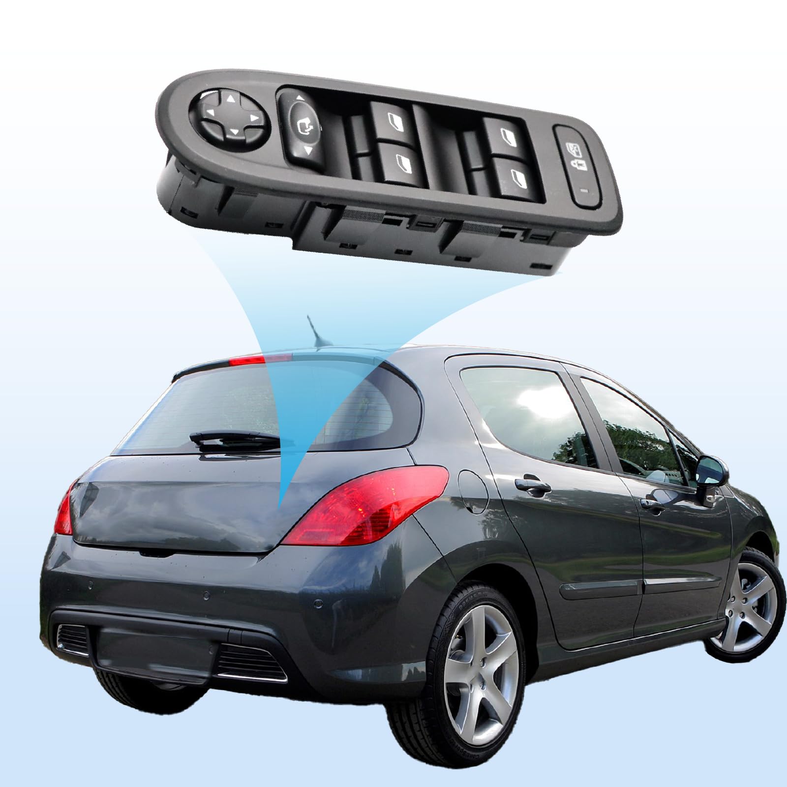 Interruttore Comando Alzacristalli Elettrici 96644917XT per 308 508 C5 Pulsantiera Finestra 96631328XT