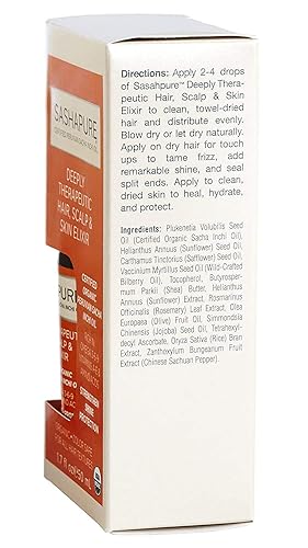 Miniatura 2 de Elixir de cuero cabelludo y piel profundamente terapéutico, suero orgánico para el cabello con aceite de sacha Inchi, fortalecer, brillo,