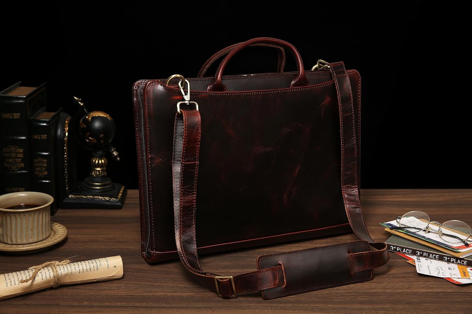 GZRHKJ Genuine Leather Portfolio Organizer，Professional