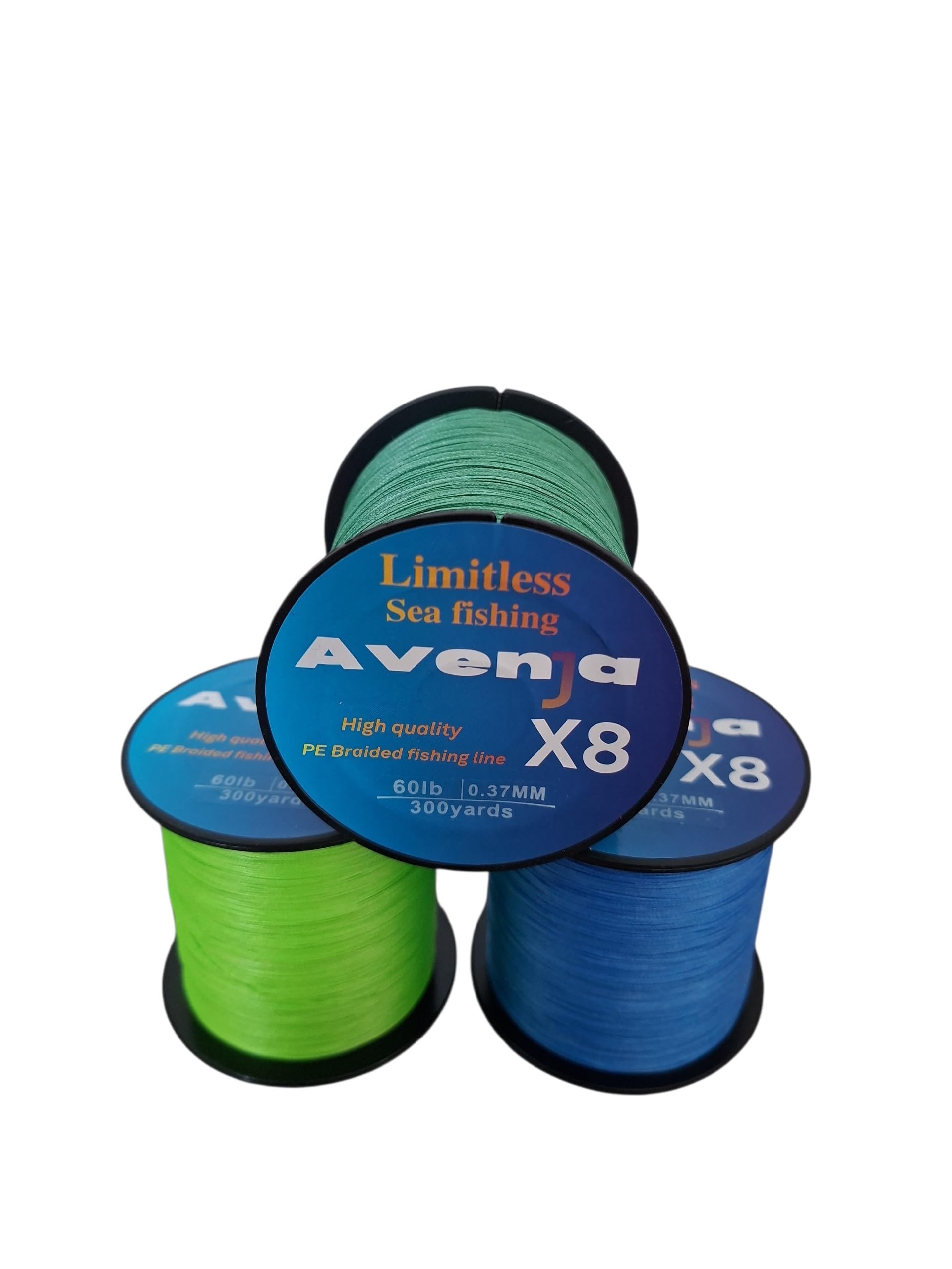 Avenja x8 strand fishing braid 300yard spool (green, 50, Pounds)
