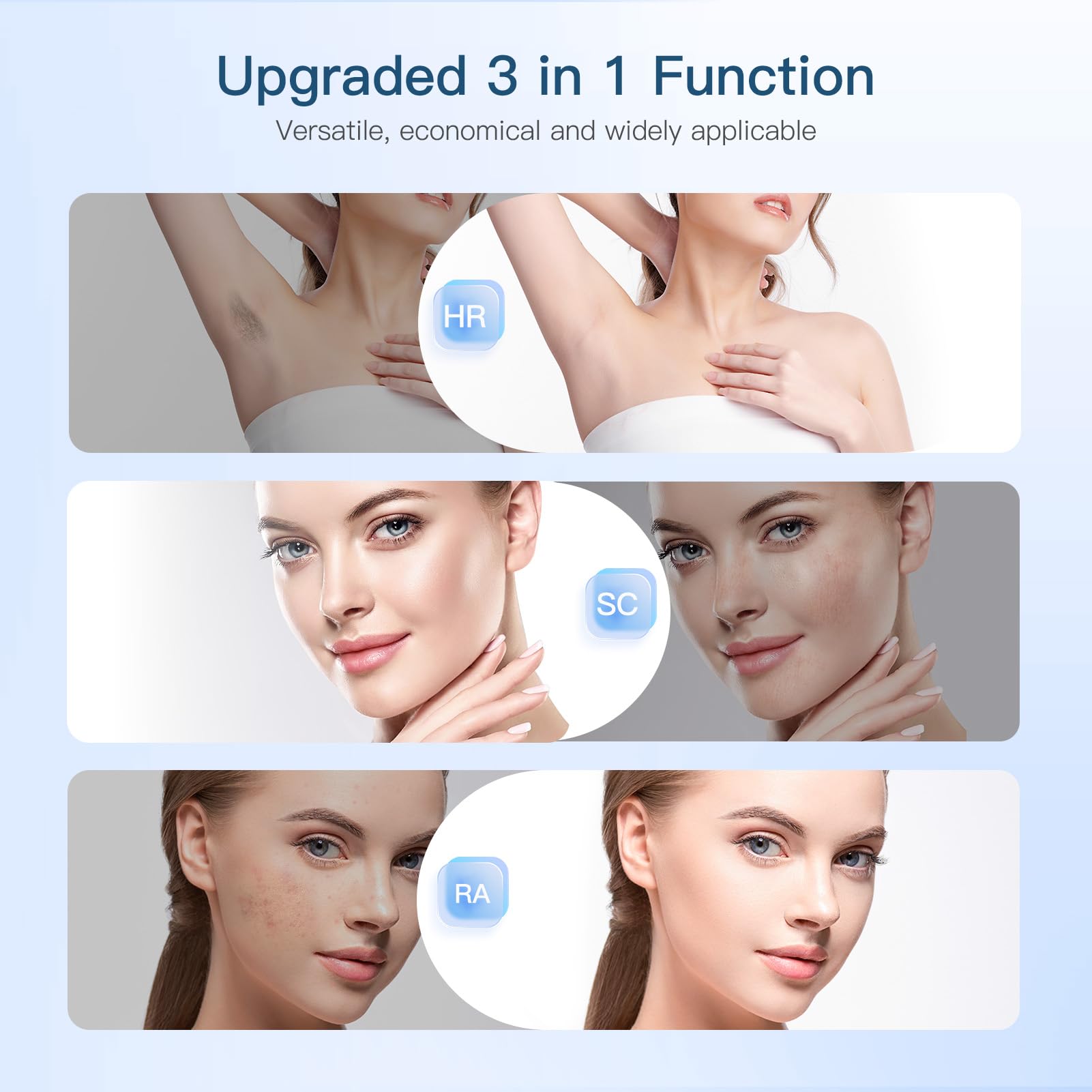 AMINZER IPL Laser Hair Removal Device with Cooling System, Upgraded 3 Functions Hair Removal Device, 9 Energy Levels, 999,900 Flashes, Painless Hair Removal Device for Women Men Bikini Line Armpits - Image 3