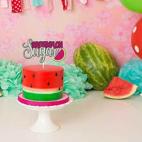 Miniatura 4 de Decoración de pastel de sandía y azúcar, decoración de pastel de cumpleaños de Tutti Frutti, feliz cumpleaños, decoración hawaiana de fiesta para