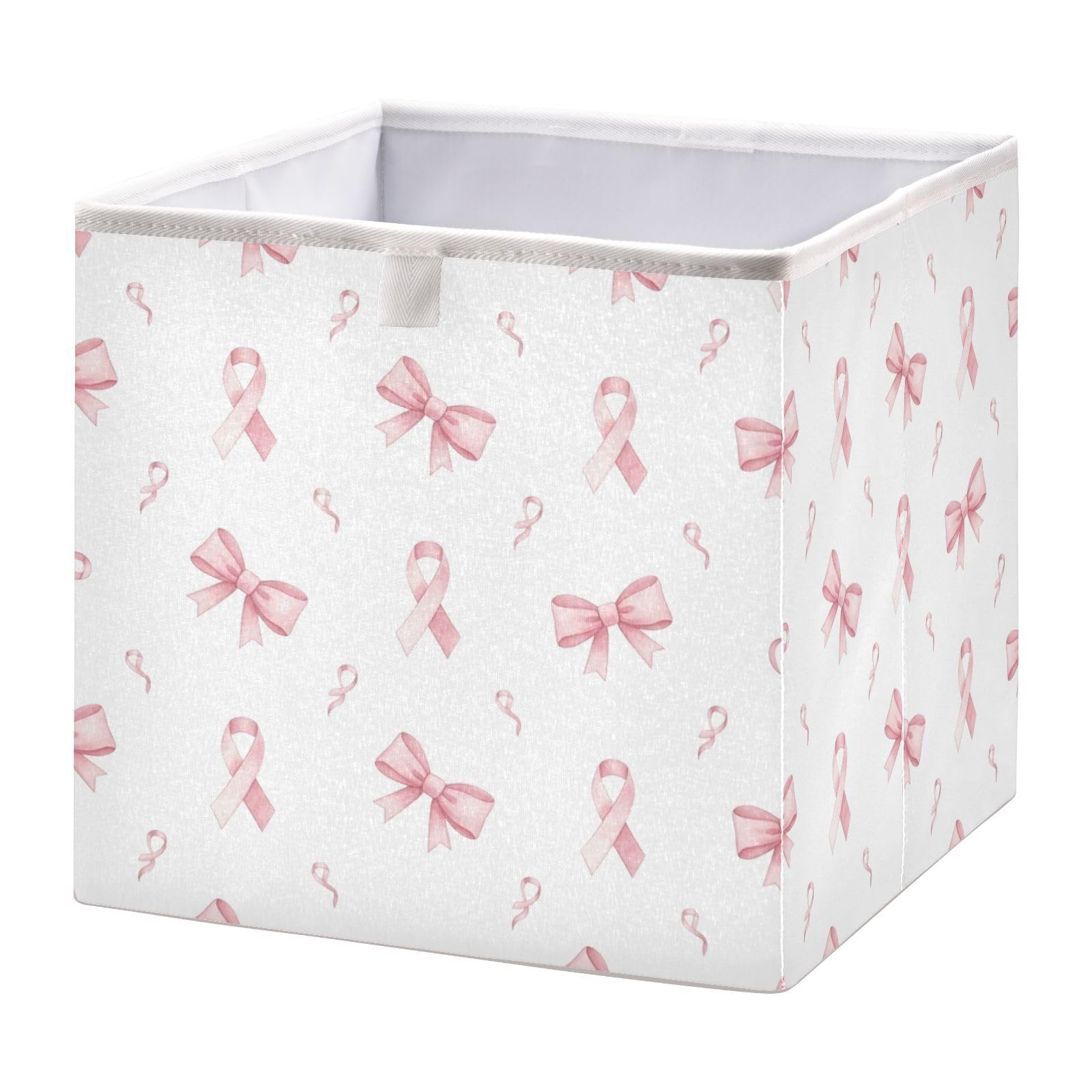 Ewusp Bow Cube Storage Boxes 28x28 cm Foldable Closet Organiser Bin Holiday Basket Baby Basket for Nursery Bedroom Office