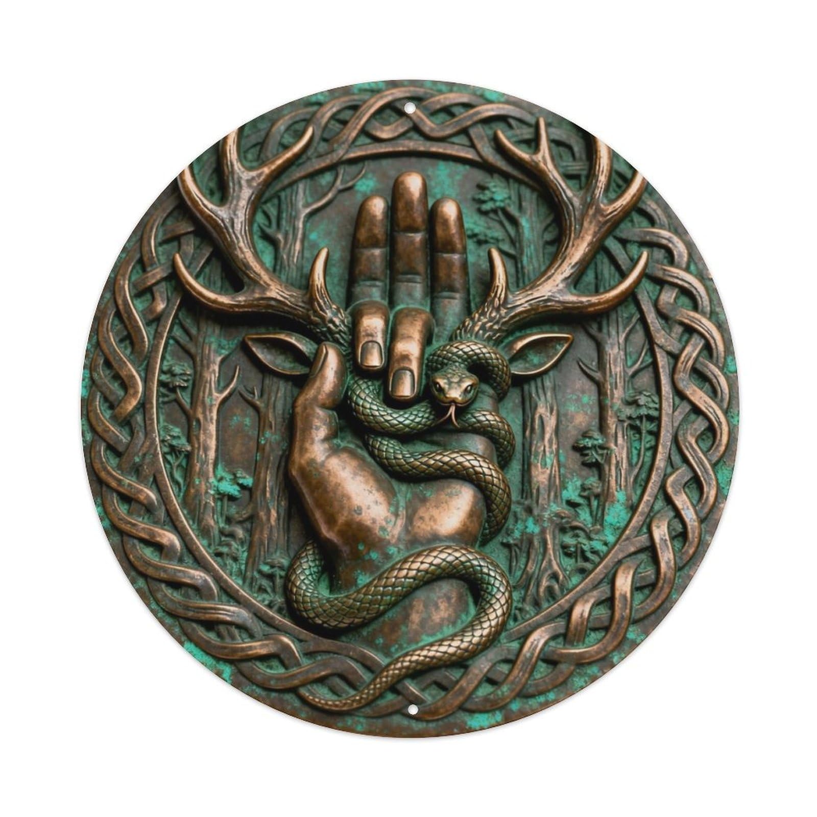Cernunnos Finger Snake Celtic Metal Tin Sign Plaque