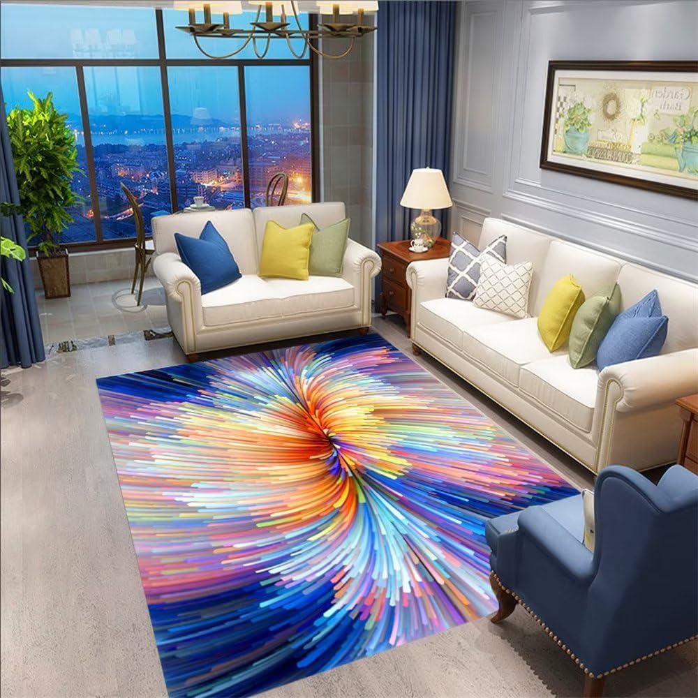 Tapis durable rouge à fines rayures abstraites et design géométrique 160x230cm pour ado