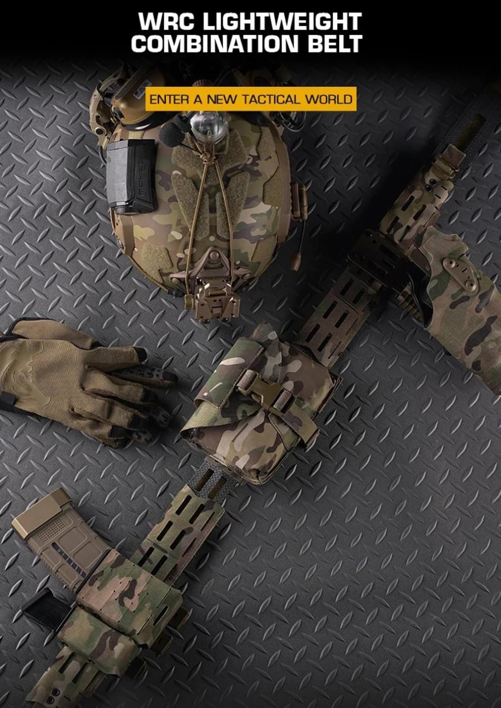 Peminkoo Pasek taktyczny MOLLE 2 w 1 lekki myśliwski wojskowy pas bojowy z szybkozłączką metalowa klamra airsoft strzelanie męski pasek